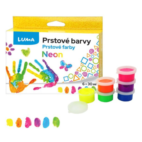 Barvy prstové neon LUMA 6 barev 30 ml