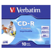 VERBATIM CD-R(10 ks)Jewel/Printable/DLP/52x/700MB