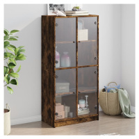 vidaXL Highboard s dvířky kouřový dub 68x37x142 cm kompozitní dřevo