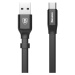 Baseus Nimble plochý kabel USB / USB-C se svorkou 2A 0,23M black