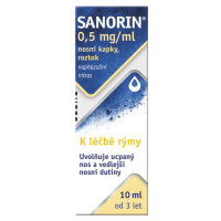 Sanorin 0,5 mg/ml nosní kapky, roztok 10 ml