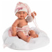 Llorens 26314 NEW BORN DÍVKO - realistická panenka miminko s celovinylovým tělem - 26 c
