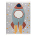 Dětský koberec YOYO GD55 šedý/modrý, hvězdičky, raketa