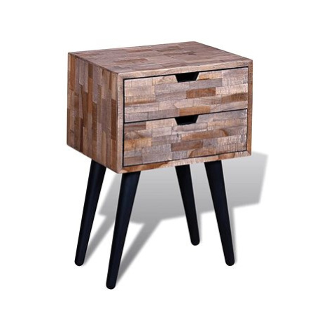 Noční stolek se 2 zásuvkami recyklované teakové dřevo SHUMEE