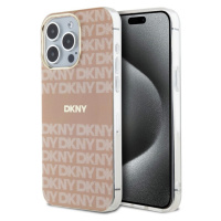 DKNY PC/TPU Repeat Pattern Tonal Stripe Magsafe kryt iPhone 15 Pro Max růžový