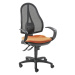 Topstar Kancelářská otočná židle OPEN POINT SY, bez područek, černé síťové opěradlo, potah oranž