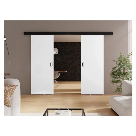 Posuvné dvoukřídlé interiérové dveře SANITA 3 - 132 cm, bílé