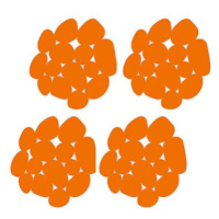 MSV sada 4 protiskluzových podložek Galets, oranžové 12 × 13 cm