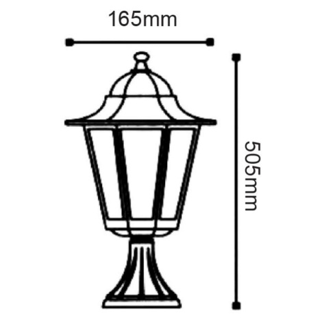 ACA Lighting Garden lantern venkovní stojací svítidlo HI6173V