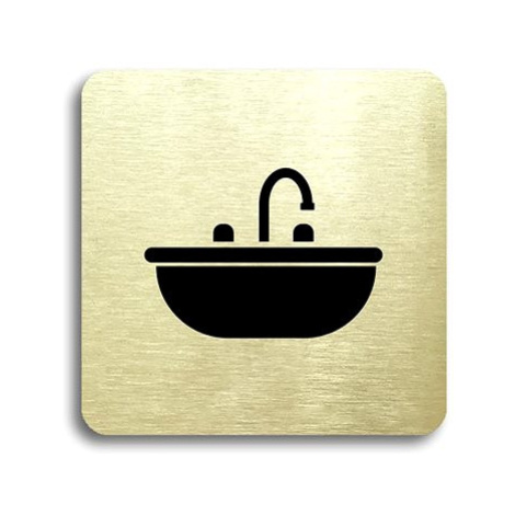 Accept Piktogram "koupelna VII" (80 × 80 mm) (zlatá tabulka - černý tisk bez rámečku)