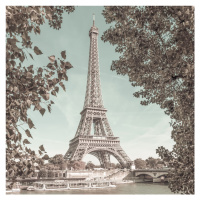 Fotografie PARIS Eiffel Tower & River Seine | urban vintage style, Melanie Viola, 40 × 40 cm