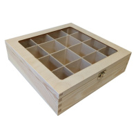 91430 Dřevěná uzavíratelná krabička, 30 x 8 x 29 cm