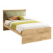 Studentská postel s polštářem cody 120x200cm - dub světlý