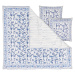 Modro-bílé povlečení na dvoulůžko z bavlněného saténu Westwing Collection, 200 x 200 cm
