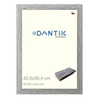 DANTIK rámeček 42 × 59,4, RETRO šedý plexi čiré