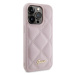 Guess hard obal na iPhone 15 PRO 6.1" Pink Quilted Metal Logo