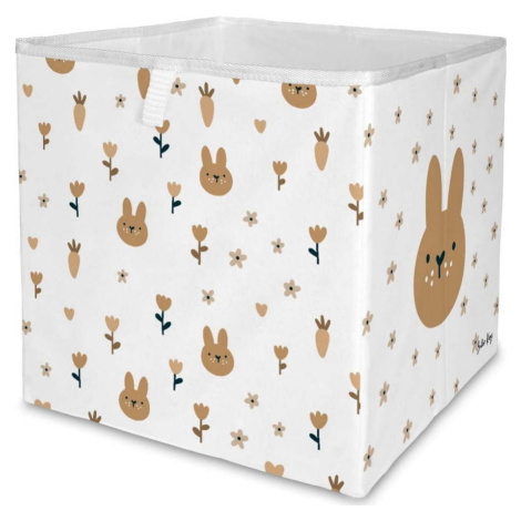 Bílý látkový dětský organizér na hračky 32x32x32 cm Sweet Bunnies – Butter Kings