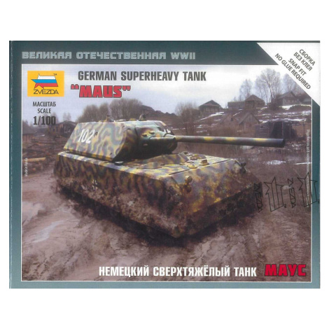 Wargames (WWII) tank 6213 - German Superheavy Tank "Maus" (1: 100) Zvezda