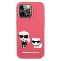 Silikonové pouzdro Karl Lagerfeld and Choupette Liquid KLHCP13LSSKCP pro Apple iPhone 13 Pro, če