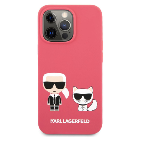 Silikonové pouzdro Karl Lagerfeld and Choupette Liquid KLHCP13LSSKCP pro Apple iPhone 13 Pro, če