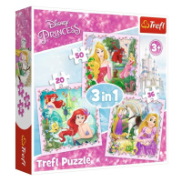 TREFL - Puzzle 3v1 Rapunzel, Aurora a Ariel Disney Princess