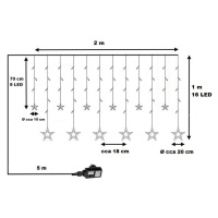 VOLTRONIC® 59573 Vánoční dekorace - svítící hvězdy - 150 LED teple bílá