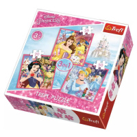 TREFL PUZZLE 3v1 Disney Princezny Kouzelný svět skládačka 20x19,5cm 20-50dílků