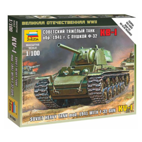 Wargames (WWII) tank 6190 - KV-1 with F-32 GUN (1: 100) Zvezda