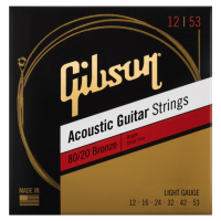 Gibson 80/20 Bronze Acoustic Guitar Strings Light