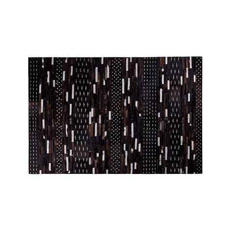 Kožený patchworkový koberec 160 x 230 cm hnědý AKSEKI, 200965 BELIANI
