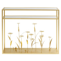 KARE Design Konzolový stolek Flower Meadow - zlatý, 100cm
