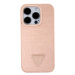 Guess kryt na iPhone 15 PRO 6.1" Pink Croco Triangle Metal Logo