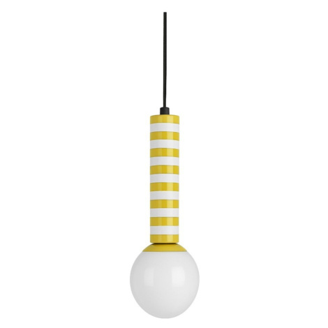 Žluté kovové závěsné svítidlo ø 12 cm Rayado Retro – Leitmotiv
