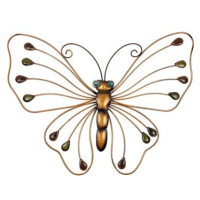 Prodex Motýl kov s kamínky velký 52 × 35 cm