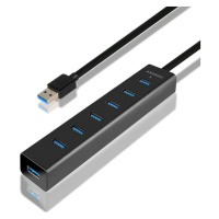 AXAGON HUESA7BP 7x USB3.0 ALU CHARGING hub vč. AC adapteru