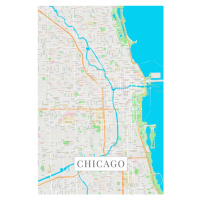 Mapa Chicago color, (26.7 x 40 cm)