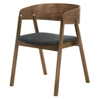 Estila Skandinávská jídelní židle Nordica Nogal z hnědého masivního dřeva v provedení ořech s še