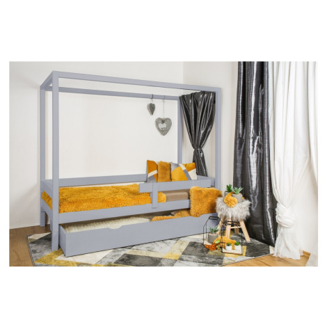 Vyspimese.CZ Dětská postel Míša se zábranou a přistýlkou Rozměr: 90x200 cm, Barva: šedá