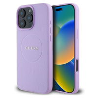 Guess PU Grained Classic Logo MagSafe kryt iPhone 16 Pro Max fialový