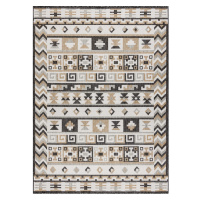 Dywany Łuszczów Kusový koberec Cooper Sisal Aztec 22218 ecru/black – na ven i na doma - 140x190 