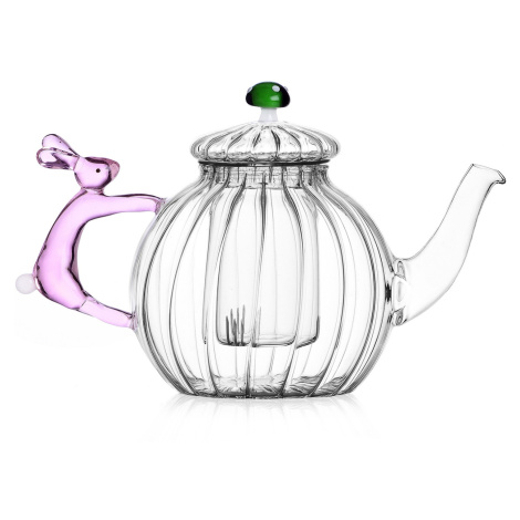 Ichendorf Milano designové konvice Alice Teapot Pink Rabbit & Green Mushrooms