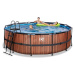 Bazén s pískovou filtrací Wood pool Exit Toys kruhový ocelová konstrukce 450*122 cm hnědý od 6 l