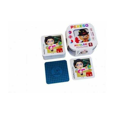 Pexeso 64 voděodolných karet v plechové krabičce Povolání, 6 x 6 x 4 cm