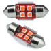 Auto LED žárovka C5W 4 SMD 3535 CAN BUS červená 31 mm