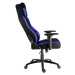 Herní židle IRON XL — látka, černá / modrá, nosnost 130 kg