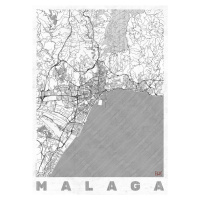 Mapa Malaga, Hubert Roguski, (30 x 40 cm)