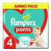 PAMPERS Pants plenkové kalhotky vel. L 4, 52 ks, 9-15 kg