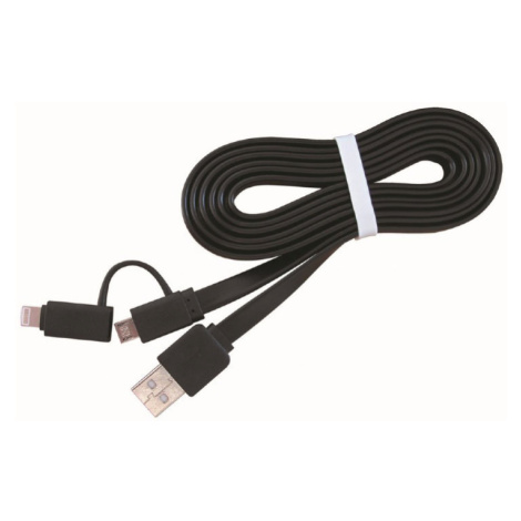 Gembird CABLEXPERT kabel USB COMBO, MicroUSB + lightning, 1m, černá - CC-USB2-AMLM2-1M
