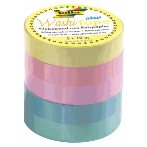 Folia Sada dekoračních lepicích washi pásek - pastelové barvy Bringmann - Folia Paper