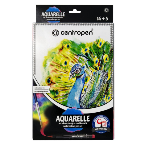 Centropen Akvarelový set 9383, 14 ks + 5 ks